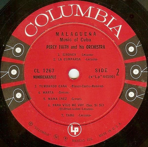 Percy Faith And His Orchestra* : Malaguena (Music Of Cuba) (LP, Album, Mono, Ter)