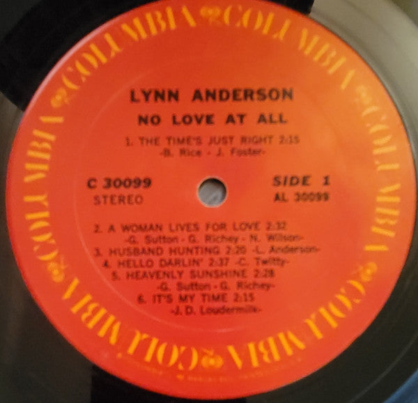 Lynn Anderson : No Love At All (LP, Album, Pit)