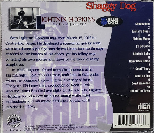 Lightnin' Hopkins : Shaggy Dog (CD, Comp)