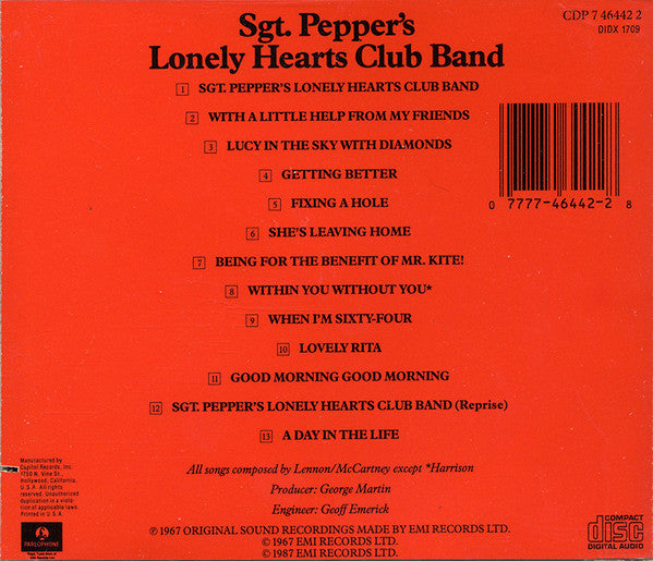 The Beatles : Sgt. Pepper's Lonely Hearts Club Band (CD, Album, RE, RP, Jax)