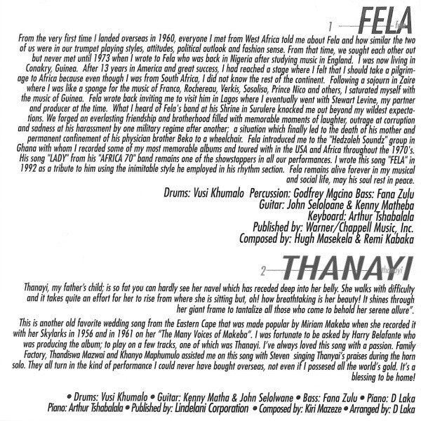 Hugh Masekela : Sixty (CD, Album)