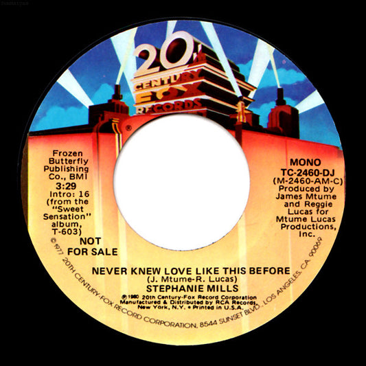 Stephanie Mills : Never Knew Love Like This Before (7", Mono, Promo, Styrene)