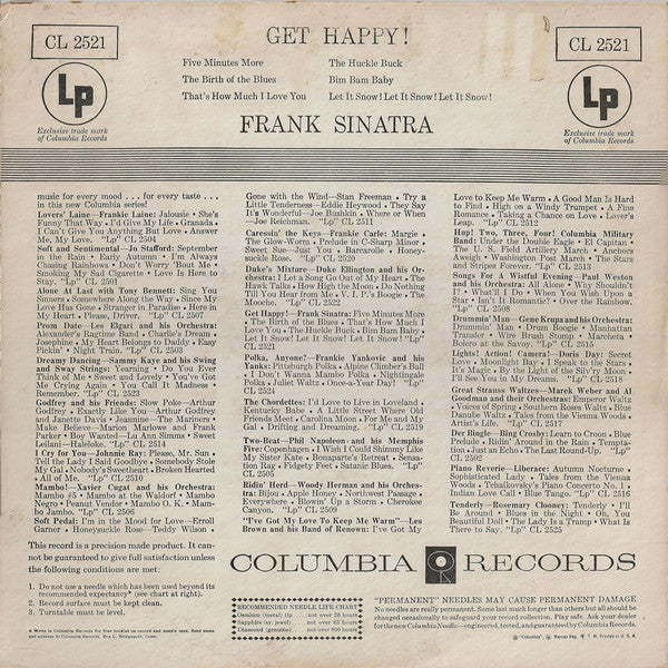 Frank Sinatra : Get Happy! (10", Comp, Hol)