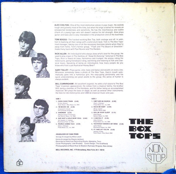 The Box Tops* : Non Stop (LP, Album, Uni)