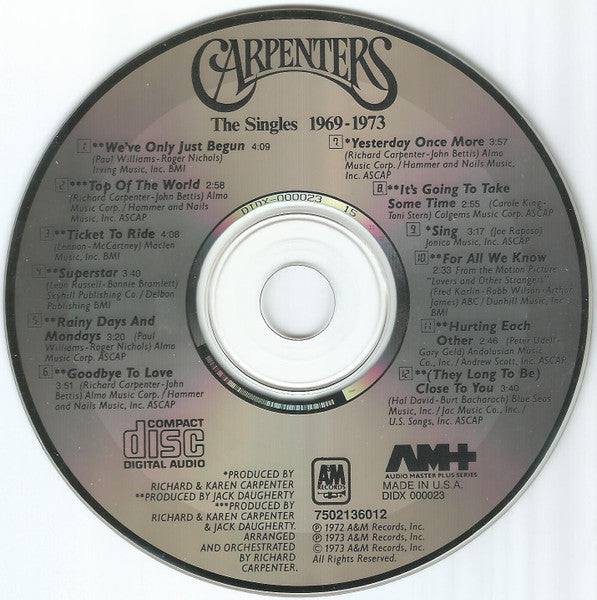 Carpenters : The Singles 1969-1973 (CD, Comp, RE)