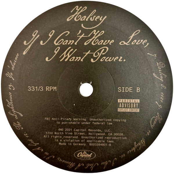 Halsey : If I Can't Have Love, I Want Power (LP, Album, Ltd, Whi)