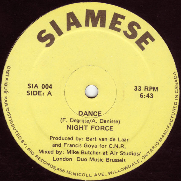 Night Force (3) : Dance (12")