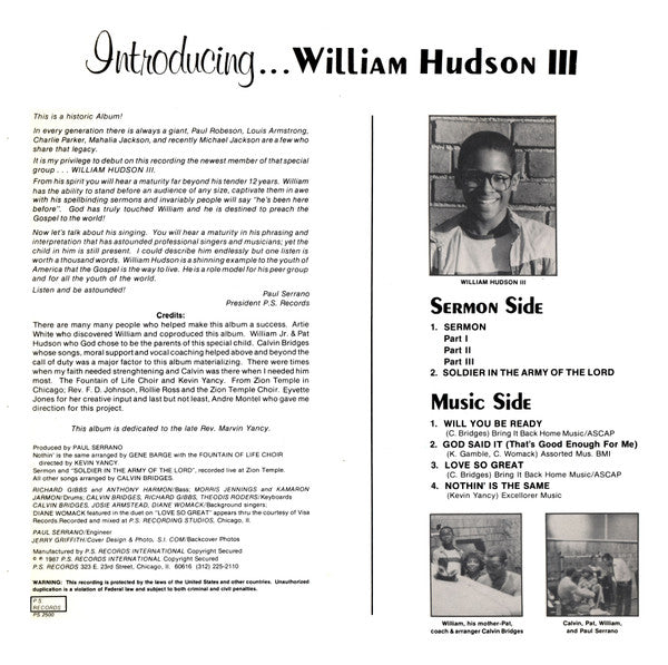 William Hudson III : Introducing... (LP)