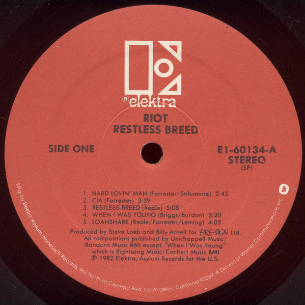 Riot (4) : Restless Breed (LP, Album, SRC)