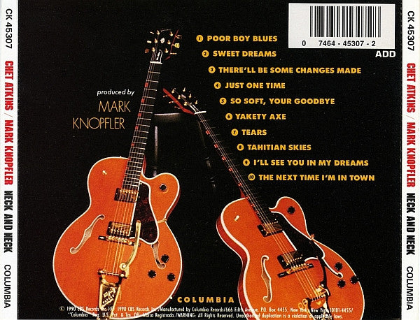 Chet Atkins / Mark Knopfler : Neck And Neck (CD, Album)