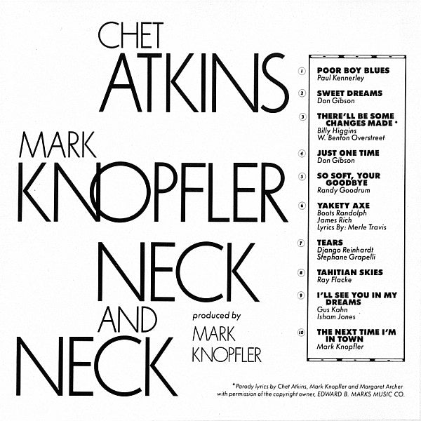 Chet Atkins / Mark Knopfler : Neck And Neck (CD, Album)