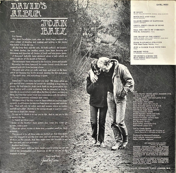 Joan Baez : David's Album (LP, Album)
