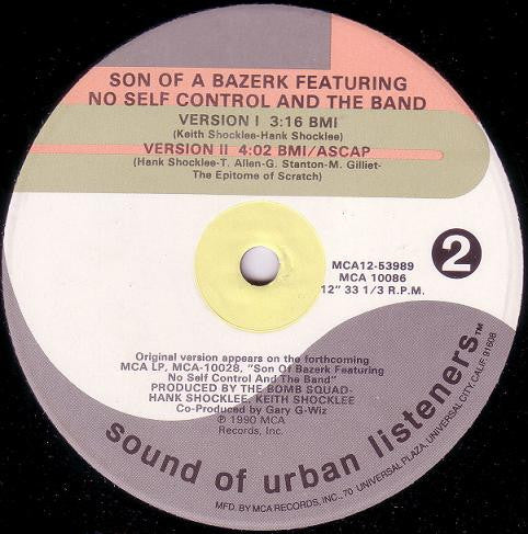 Son Of Bazerk Featuring No Self Control And The Band : Change The Style (12", Single)