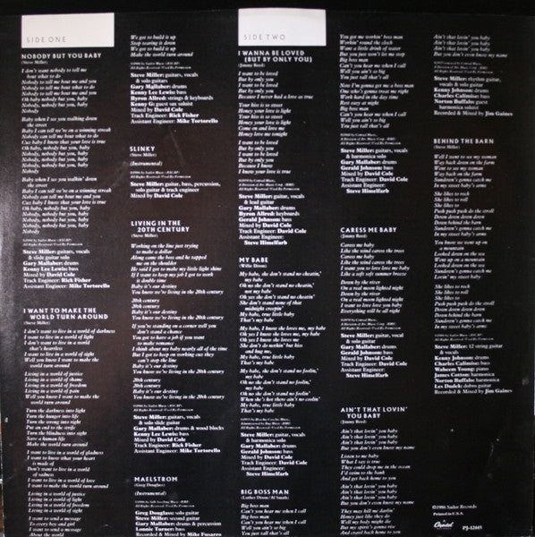 Steve Miller Band : Living In The 20th Century (LP, Album, Club)