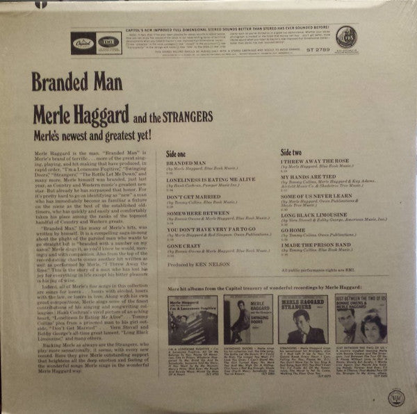 Merle Haggard And The Strangers (5) : Branded Man (LP, Album)