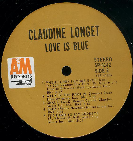 Claudine Longet : Love Is Blue (LP, Album, Ter)