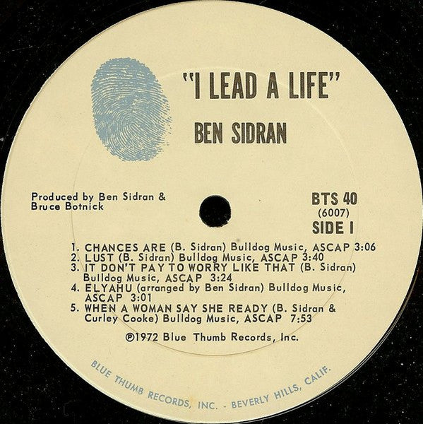 Ben Sidran : I Lead A Life (LP, Album)