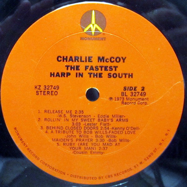 Charlie McCoy : The Fastest Harp In The South (LP, Album, Pit)