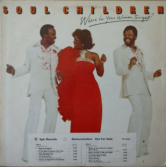 Soul Children : Where Is Your Woman Tonight? (LP, Album, Promo)