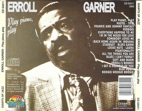 Erroll Garner : Play Piano, Play (CD, Comp)