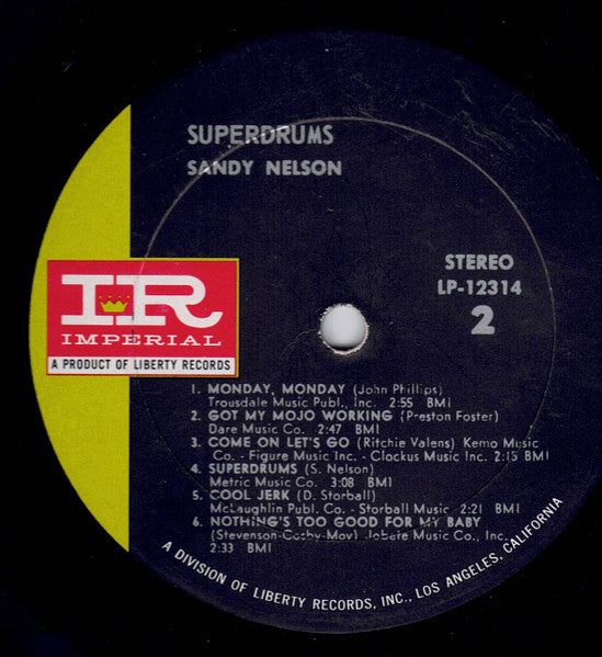 Sandy Nelson : Superdrums! (LP, Album)