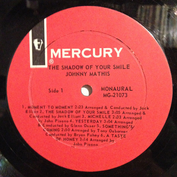 Johnny Mathis : The Shadow Of Your Smile (LP, Album, Mono)
