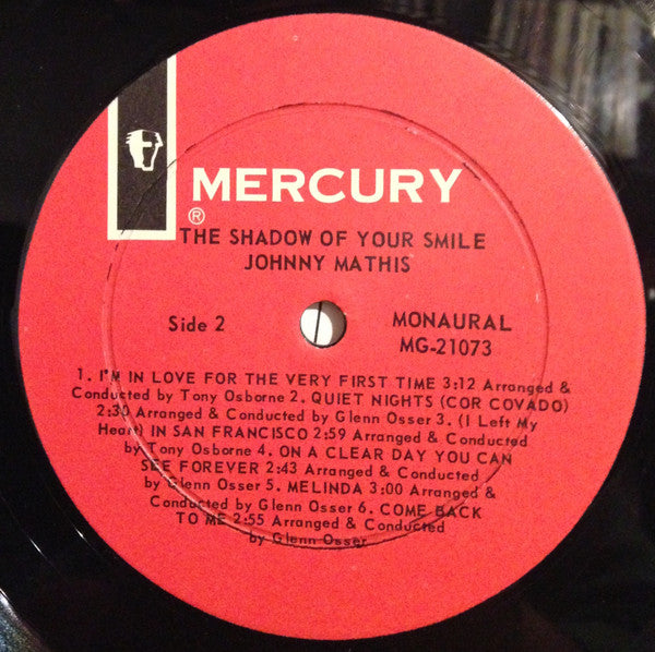 Johnny Mathis : The Shadow Of Your Smile (LP, Album, Mono)