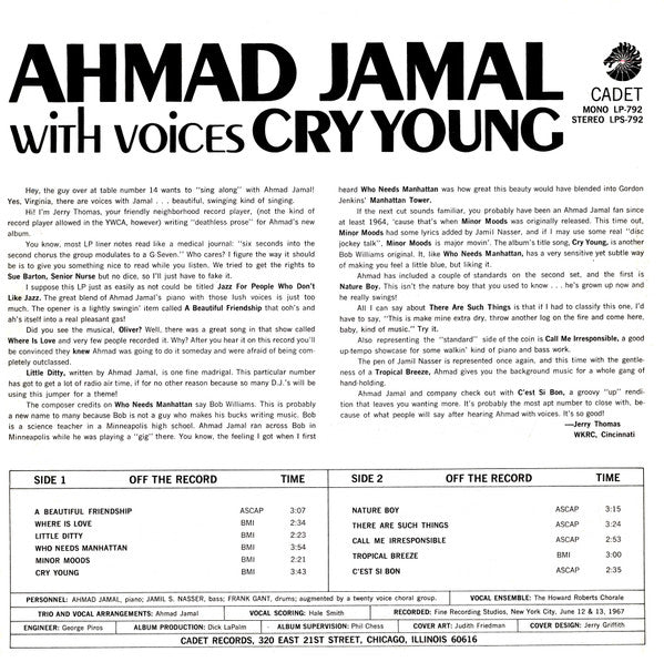 Ahmad Jamal : Cry Young (LP)