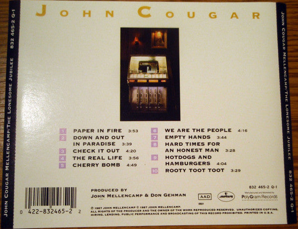 John Cougar Mellencamp : The Lonesome Jubilee (CD, Album)