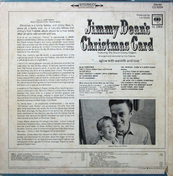 Jimmy Dean : Jimmy Dean's Christmas Card (LP, Album)