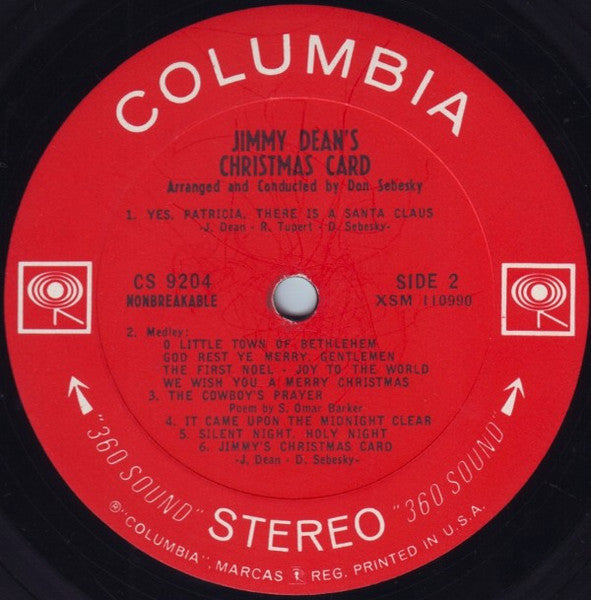 Jimmy Dean : Jimmy Dean's Christmas Card (LP, Album)