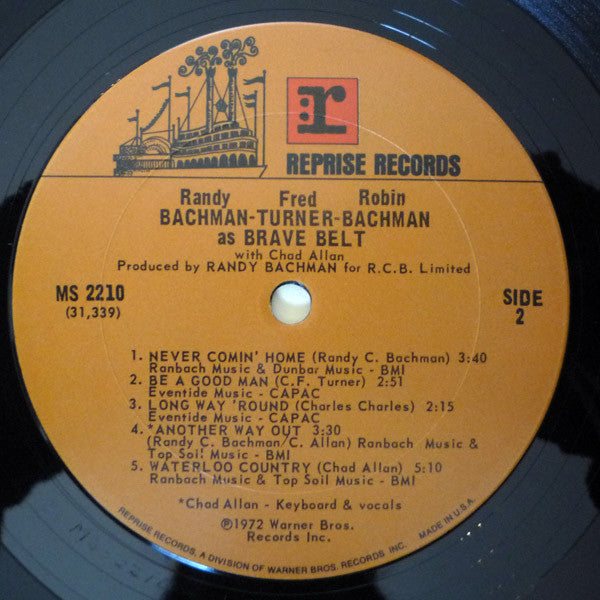 Randy Bachman - C.F. Turner - Rob Bachman With Chad Allan : As Brave Belt (LP, Album, RE, Ter)