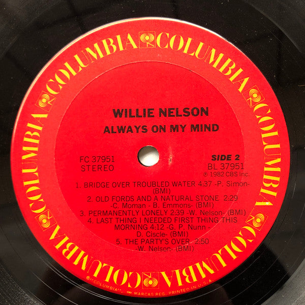Willie Nelson : Always On My Mind (LP, Album, Car)