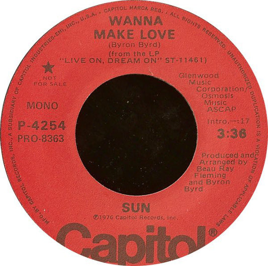 Sun (7) : Wanna Make Love (7", Promo)