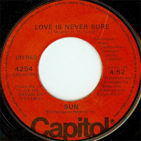 Sun (7) : Wanna Make Love (7", Promo)