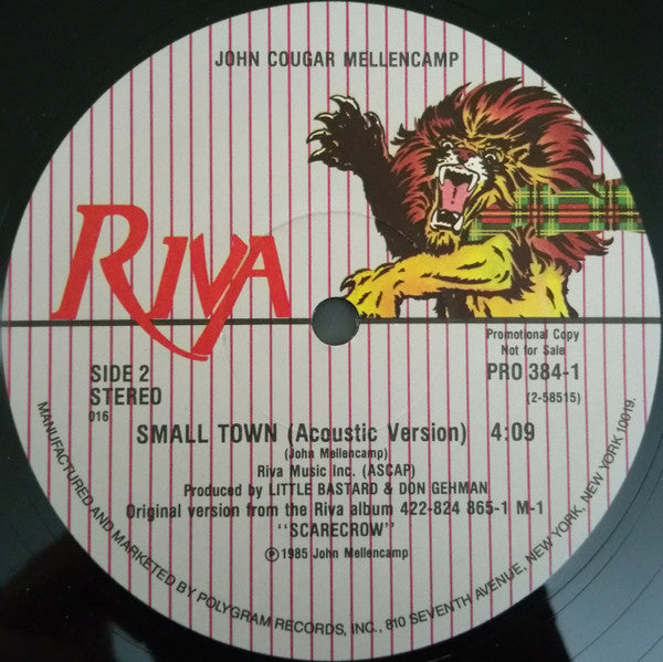 John Cougar Mellencamp : Small Town (12", Promo)