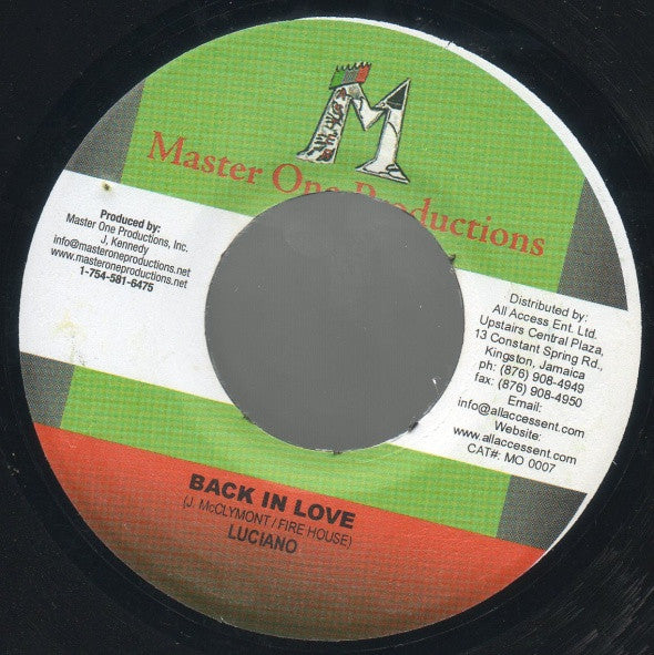 Luciano (2) : Back In Love (7")