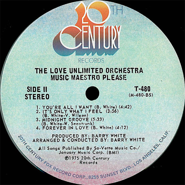 Love Unlimited Orchestra : Music Maestro Please (LP, Album, Ter)