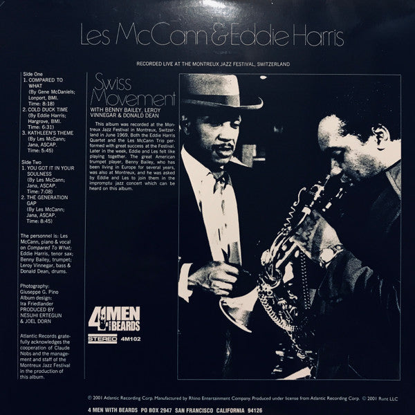 Les McCann & Eddie Harris : Swiss Movement (LP, Album, RE, RM, 180)