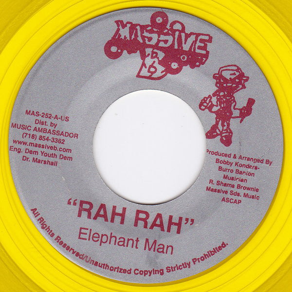 Elephant Man : Rah Rah (7", Yel)