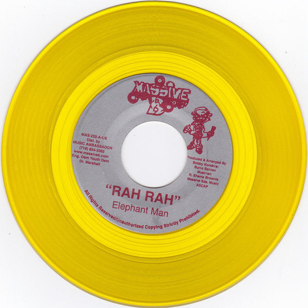 Elephant Man : Rah Rah (7", Yel)