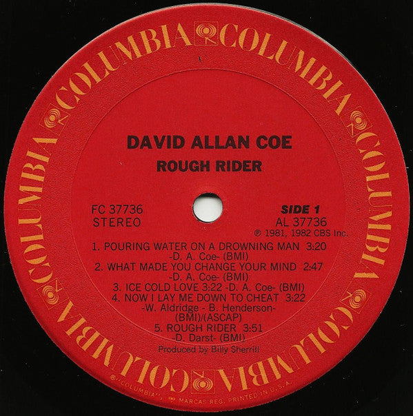 David Allan Coe : Rough Rider (LP, Album)