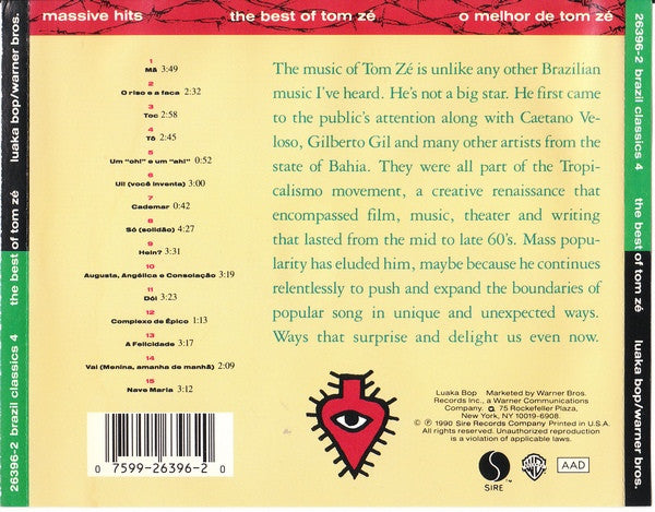 Tom Zé : Brazil Classics 4: The Best Of Tom Zé (CD, Comp)
