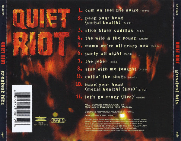 Quiet Riot : Greatest Hits (CD, Comp, RE, RP)