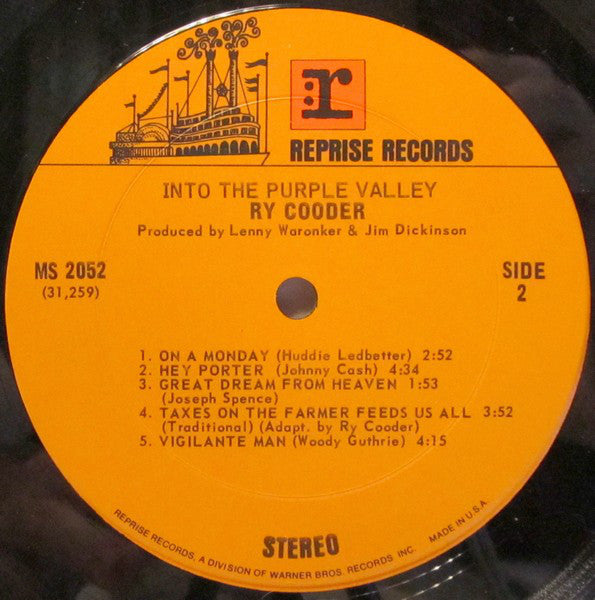 Ry Cooder : Into The Purple Valley (LP, Album, Gat)