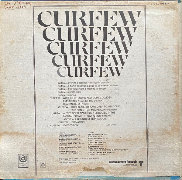 Curfew* : Let There Be Dark; And There Was Dark (LP, Album)