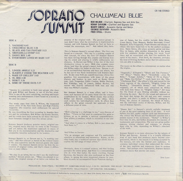 Soprano Summit : Chalumeau Blue (LP, Album)
