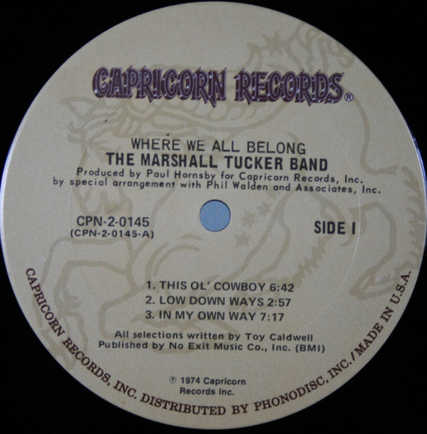 The Marshall Tucker Band : Where We All Belong (2xLP, Album, RE)