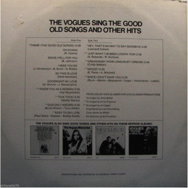 The Vogues : Sing The Good Old Songs And Other Hits (LP, Album)