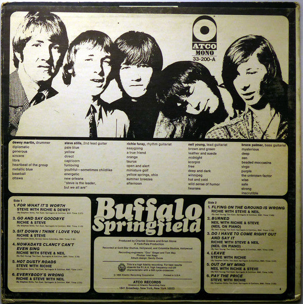 Buffalo Springfield : Buffalo Springfield (LP, Album, Mono, RE, Ter)